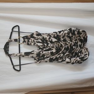 Halter with draping neckline